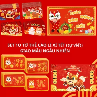 DANY SET 10/20 Thẻ Cào Tết Lì Xì May Mắn - Quà Tặng Học Sinh, Fortune Scratch Card, Giá 19.000đ 8