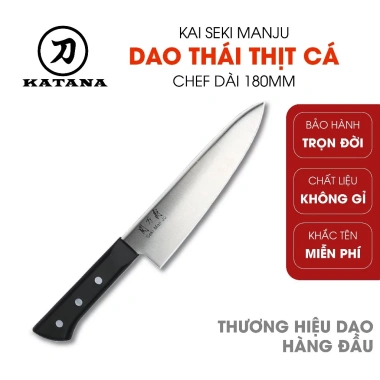 Dao Bếp KAI Ấn Seki ManJu Chef Thái Thịt Cá 180mm - Cao Cấp, Sắc Bén, 142.000₫ 2 Dao Bếp KAI Ấn Seki ManJu Chef Thái Thịt Cá 180mm - Cao Cấp, Sắc Bén, 142.000₫ 2