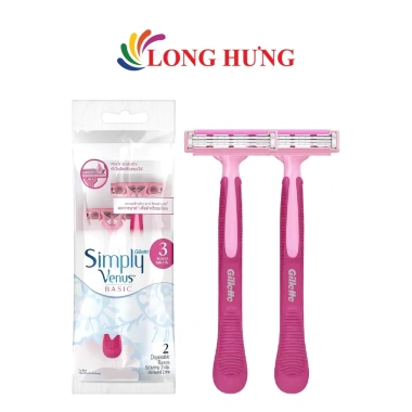 Dao cạo Gillette Venus Simply Basic 2 cây - Lưỡi mỏng siêu mịn, giảm còn 49k