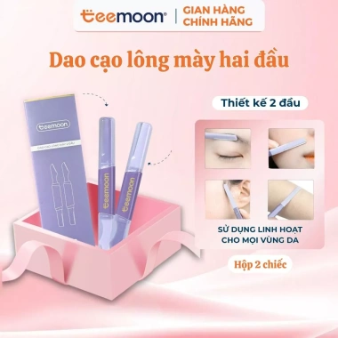 Dao cạo lông mày Teemoon 2 đầu không gỉ, siêu bén không đau - Set 2 chiếc 55k