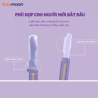Dao cạo lông mày Teemoon 2 đầu không gỉ, siêu bén không đau - Set 2 chiếc 55k