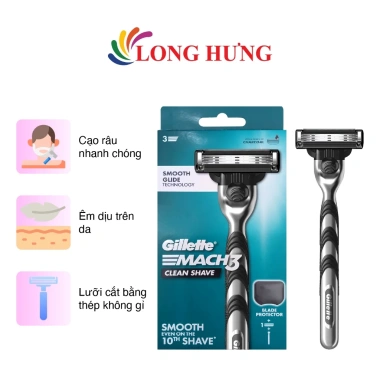Dao cạo râu Gillette Mach 3 3 lưỡi kép Clean Shave - Giá chỉ 189.000₫