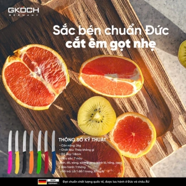 Dao cắt gọt đa năng GKÖCH - Sắc bén, An toàn, Bền bỉ, Nhiều màu - 109.999₫