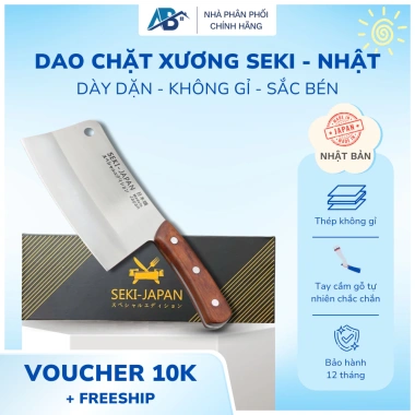 Dao Chặt Xương Seki Thép Không Gỉ - Dao Nhật Đa Năng, Băm Thái, Giá chỉ 239.000 VND