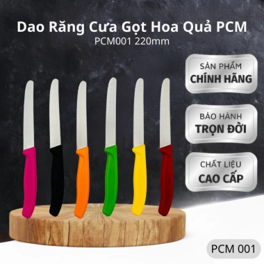 Dao Gọt Hoa Quả Răng Cưa PCM - Lưỡi Thép Không Gỉ, Cắt Bánh Mì, Rau Củ 40.000