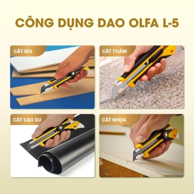 Dao kỹ thuật hạng nặng OLFA L-5 18mm đa năng cắt thảm sàn gỗ cao su nhựa mica - Nhật Bản - Giá 200.000 VND