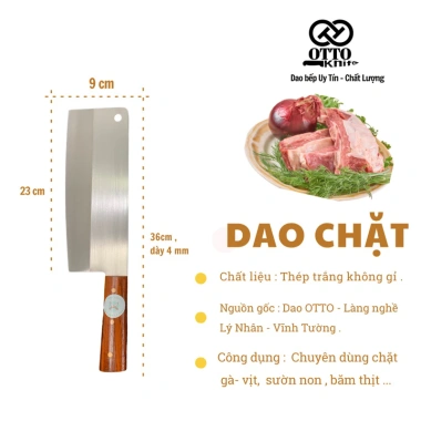Dao OTTO thép Nhật không gỉ - dao chặt gà vịt, sườn siêu sắc bén, giá 199.920₫