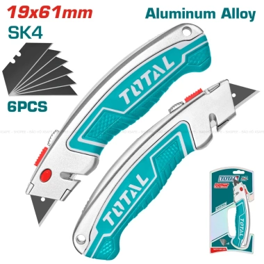 Dao rọc cáp đa năng TOTAL THT5.126.128 - Lưỡi SK5 61x19mm, kèm 6 lưỡi, giá 99.000₫ 2