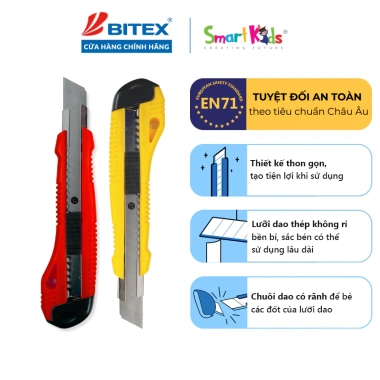 Dao rọc giấy Bitex CK02 18mm - Cắt giấy mượt, bền bỉ, Giá ưu đãi 26.200đ 2 Dao rọc giấy Bitex CK02 18mm - Cắt giấy mượt, bền bỉ, Giá ưu đãi 26.200đ 2