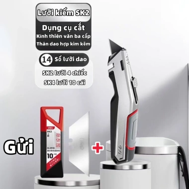Dao rọc giấy Deli cầm tay công nghiệp đa năng lưỡi dày chữ T - Giá 99.000₫