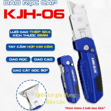 Dao rọc giấy rắc cáp đa năng 2in1 gấp gọn King Blue KJH-06 - Hàng chính hãng, ưu đãi giá tốt