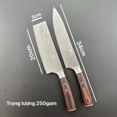 Dao Thái Thịt Nhật Siêu Sắc Bén Thép Vân Sóng Không Gỉ - Giá Giảm 110k