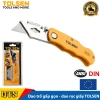 Dao trổ TOLSEN gấp gọn vỏ nhôm, thay lưỡi siêu nhanh kèm 5 lưỡi SK5 Nhật - Tiêu chuẩn Châu Âu