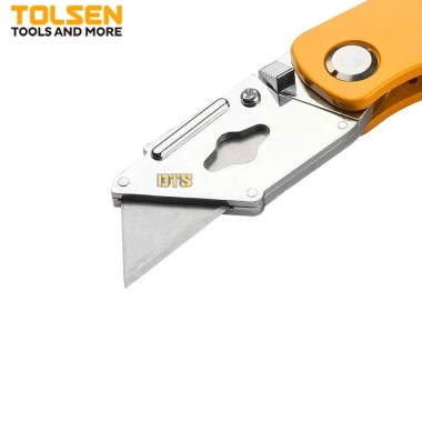 Dao trổ TOLSEN gấp gọn vỏ nhôm, thay lưỡi siêu nhanh kèm 5 lưỡi SK5 Nhật - Tiêu chuẩn Châu Âu