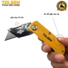Dao trổ TOLSEN gấp gọn vỏ nhôm, thay lưỡi siêu nhanh kèm 5 lưỡi SK5 Nhật - Tiêu chuẩn Châu Âu 6