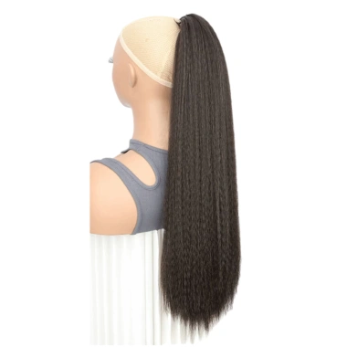 DARON Dài Yaki Thẳng Đuôi Ngựa Kẹp Dây Rút Afro Đen Nâu Phụ Kiện Tóc Dự Tiệc 150k 8