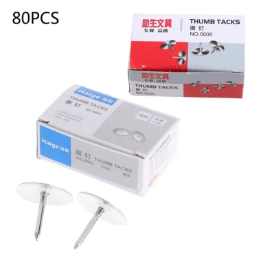 DASBSUG 80 miếng kim loại bền, ngón tay đẩy, kẹp bạc thumbtacks cho bảng thông báo - Giá ưu đãi 36.447đ 2