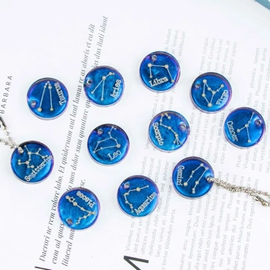 Dasbsug DIY Sáng Bóng 12 Chòm Sao Móc Khóa Nhựa Epoxy Trang Sức Khuyến mãi 62.047₫ 5