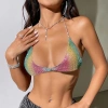 Dasbsug Hộp Đêm Nữ Lấp Lánh Kim Cương Giả – Bikini Dây Lưng Crop Top Áo Ngực Dây Xích 3