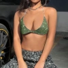 Dasbsug Hộp Đêm Nữ Lấp Lánh Kim Cương Giả – Bikini Dây Lưng Crop Top Áo Ngực Dây Xích 6