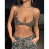 Dasbsug Hộp Đêm Nữ Lấp Lánh Kim Cương Giả – Bikini Dây Lưng Crop Top Áo Ngực Dây Xích 8