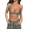 Dasbsug Hộp Đêm Nữ Lấp Lánh Kim Cương Giả – Bikini Dây Lưng Crop Top Áo Ngực Dây Xích 9