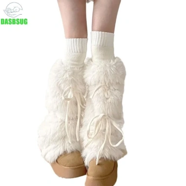 Dasbsug Nữ Fuzzy Boot Cover Giữ Ấm Chân - Ruy Băng Nơ Dễ Thương cho Quần Legging Dasbsug Nữ Fuzzy Boot Cover Giữ Ấm Chân - Ruy Băng Nơ Dễ Thương cho Quần Legging