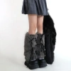 Dasbsug Nữ Fuzzy Boot Cover Giữ Ấm Chân - Ruy Băng Nơ Dễ Thương cho Quần Legging 4