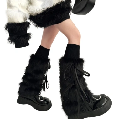 Dasbsug Nữ Fuzzy Boot Cover Giữ Ấm Chân - Ruy Băng Nơ Dễ Thương cho Quần Legging 5 Dasbsug Nữ Fuzzy Boot Cover Giữ Ấm Chân - Ruy Băng Nơ Dễ Thương cho Quần Legging 5