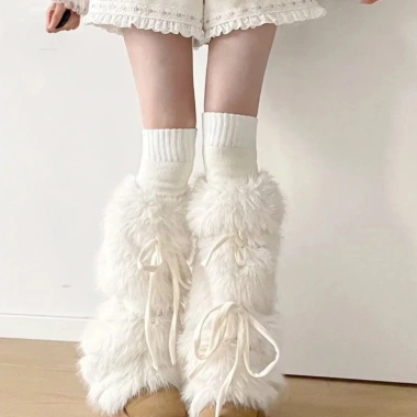 Dasbsug Nữ Fuzzy Boot Cover Giữ Ấm Chân - Ruy Băng Nơ Dễ Thương cho Quần Legging 8 Dasbsug Nữ Fuzzy Boot Cover Giữ Ấm Chân - Ruy Băng Nơ Dễ Thương cho Quần Legging 8