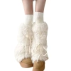 Dasbsug Nữ Fuzzy Boot Cover Giữ Ấm Chân - Ruy Băng Nơ Dễ Thương cho Quần Legging 10
