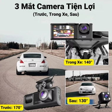 Dash Cam HD 1.080p Cảm biến trọng lực, ống kính góc rộng, màn hình đỗ xe - 349.000₫