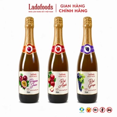 Đặt 2 chai Nước Trái Cây Có Ga LadoFoods GRAPE VALLEY 750ml Nhiều Vị, Giá 120k