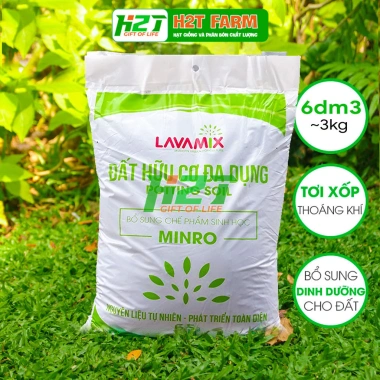 Đất Hữu Cơ LAVAMIX 6,5dm (3Kg) - Dinh Dưỡng Cho Rau Sạch, Hoa H2T FARM, Giá 35.000 VND
