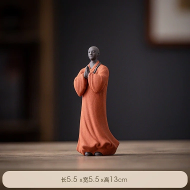 Đất Sét Tím Zen Little Monk - Đồ Trang Trí Nâng Trà, Phòng Khách, Bàn Trà