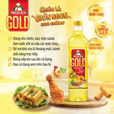 Dầu ăn cao cấp Meizan Gold 2L - Giá 130k, Giảm còn 104k, Dinh dưỡng cao, Hương vị thơm ngon