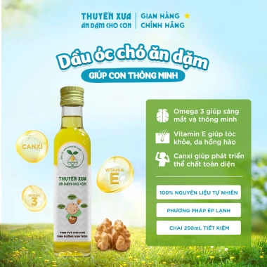 Dầu ăn dặm bé Thuyền Xưa Dầu óc chó nguyên chất 65ml/250ml tăng trí não giảm giá 70.000₫ 8