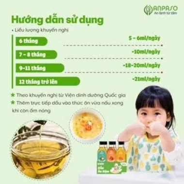 Dầu ăn dặm bé vị cá hồi 50ml ANPASO Xanhsam Organic - Giá 59.000đ 6 Dầu ăn dặm bé vị cá hồi 50ml ANPASO Xanhsam Organic - Giá 59.000đ 6