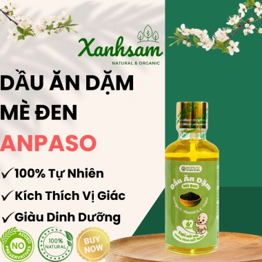 Dầu ăn dặm bé vị mè đen 50ml Anpaso - Natural & Organic, giảm giá 59.000đ Dầu ăn dặm bé vị mè đen 50ml Anpaso - Natural & Organic, giảm giá 59.000đ