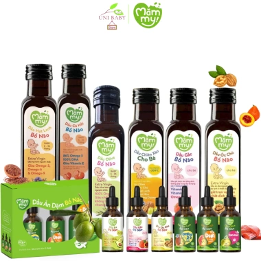 Dầu ăn dặm bổ não Mămmy cho bé đủ vị - Dầu Olifi, Hạt Lanh, Cá Hồi, Óc Chó, Gấc 30ml/100ml - Giá chỉ 95.000đ