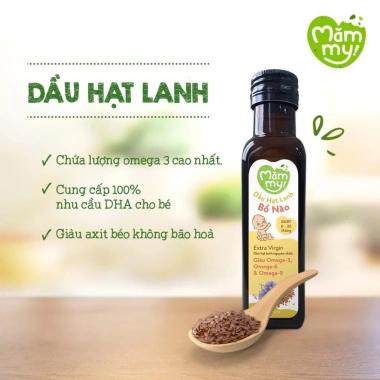 Dầu ăn dặm bổ não Mămmy cho bé đủ vị - Dầu Olifi, Hạt Lanh, Cá Hồi, Óc Chó, Gấc 30ml/100ml - Giá chỉ 95.000đ 5