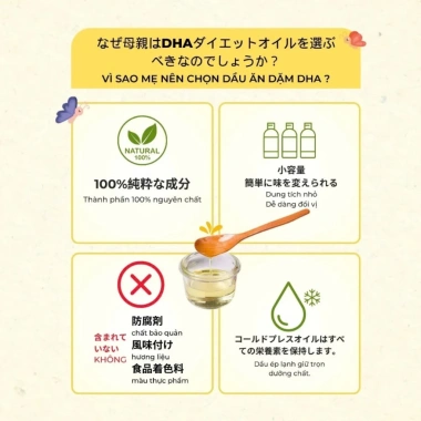 Dầu ăn dặm DHA 6 tháng - Canxi, Omega 3-6-9, hỗ trợ trí thông minh, giá 55k
