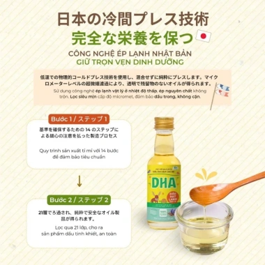 Dầu ăn dặm DHA 6 tháng - Canxi, Omega 3-6-9, hỗ trợ trí thông minh, giá 55k