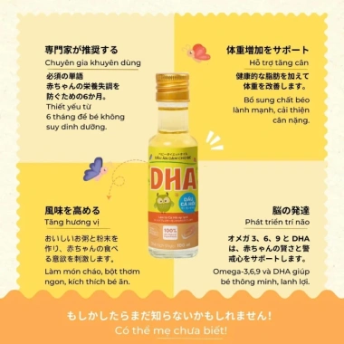 Dầu ăn dặm DHA 6 tháng - Canxi, Omega 3-6-9, hỗ trợ trí thông minh, giá 55k