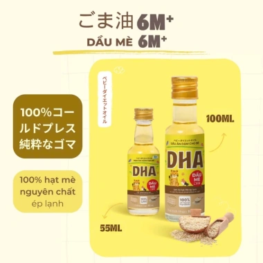 Dầu ăn dặm DHA 6 tháng - Canxi, Omega 3-6-9, hỗ trợ trí thông minh, giá 55k