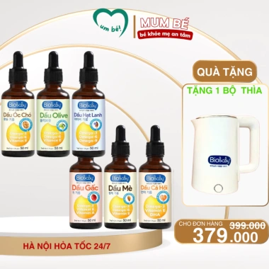 Dầu ăn dặm Mămmy BIOBABY 100% thiên nhiên 50ml - Bổ dưỡng cho bé 6 tháng, giá 62,300₫
