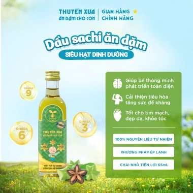 Dầu ăn dặm Sachi nguyên chất Thuyền Xưa 65ml - Bổ sung Omega 3, giảm giá 21% 2
