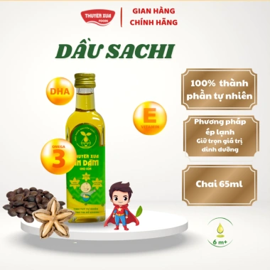 Dầu ăn dặm Sachi nguyên chất Thuyền Xưa 65ml - Bổ sung Omega 3, giảm giá 21% 4