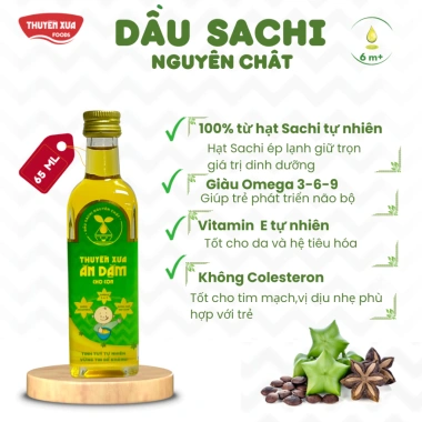 Dầu ăn dặm Sachi nguyên chất Thuyền Xưa 65ml - Bổ sung Omega 3, giảm giá 21% 9