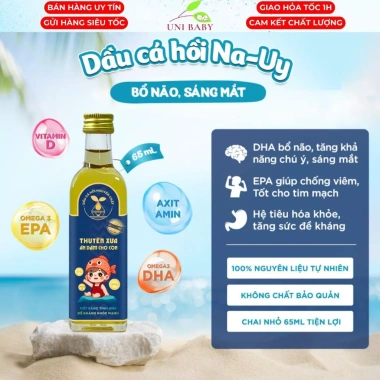 Dầu ăn dặm Thuyền Xưa 65ml - Dầu cá hồi bổ não, sáng mắt cho bé, giảm giá 51.999₫